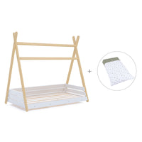 Letto junior Montessori legno 90x200 cm con tessile Espuma do mar · Homy Life XL