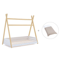 Letto junior Montessori legno 90x200 cm con tessile Arena · Homy Life XL