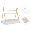 Letto Montessori legno 90x200 cm con tessile beige · Homy Life XL