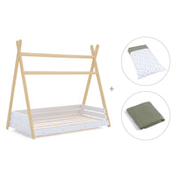 Letto junior Montessori legno 90x200 cm con tessile Espuma do mar · Homy Life XL