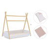 Letto Montessori legno 90x200 cm con tessile rosa · Homy Life XL