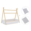 Letto Montessori legno 90x200 cm con tessile grigio · Homy Life XL