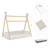 Letto Montessori legno 90x200 cm con tessile beige · Homy Life XL