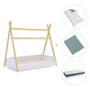 Letto Montessori legno 90x200 cm con tessile verde eucalipto · Homy Life XL