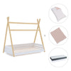 Letto Montessori legno 90x200 cm con tessile rosa · Homy Life XL