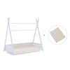 Letto Montessori bianco 90x200 cm con tessile beige · Homy XL