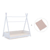 Letto Montessori bianco 90x200 cm con tessile foglie rosa · Homy XL