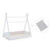 Letto Montessori bianco 90x200 cm con tessile grigio · Homy XL