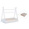 Letto Montessori a casetta 90x200 cm bianco con tessile Arena · Homy XL