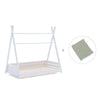 Letto Montessori bianco 90x200 cm con tessile verde · Homy XL