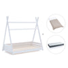 Letto Montessori a casetta 90x200 cm bianco con tessile Arena · Homy XL