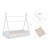 Letto Montessori bianco 90x200 cm con tessile beige · Homy XL