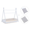 Letto Montessori bianco 90x200 cm con tessile grigio · Homy XL