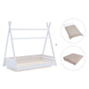 Letto Montessori a casetta 90x200 cm bianco con tessile Arena · Homy XL