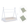 Letto Montessori bianco 90x200 cm con tessile verde · Homy XL