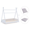 Letto Montessori a casetta 90x200 cm bianco con tessile Carezza · Homy XL