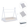 Letto Montessori bianco 90x200 cm con tessile grigio · Homy XL