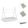 Letto Montessori bianco 90x200 cm con tessile verde · Homy XL