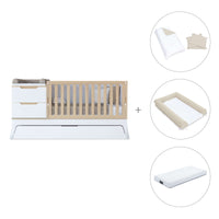 Lettino trasformabile bianco/legno 70x140 cm · Zen K460C-M8411