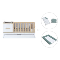 Lettino trasformabile bianco/legno 70x140 cm · Zen K460C-M8411