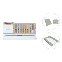 Lettino trasformabile bianco/legno 70x140 cm · Zen K460C-M8411