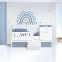 Lettino trasformabile 70x140 cm bianco/blu · Sero More Blu Denim K546-M7741