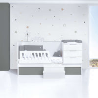 Lettino trasformabile 70x140 cm bianco/antracite · Sero More Antracita K546-M7758