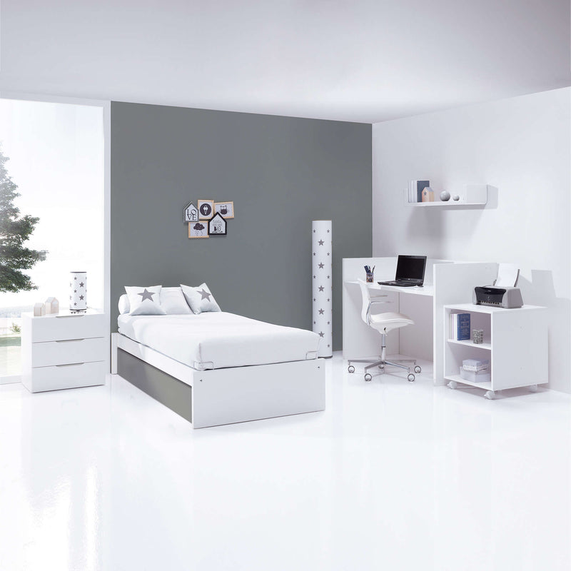 Lettino trasformabile 70x140 cm bianco/antracite · Sero More Antracita K546-M7758