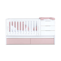 Lettino trasformabile 70x140 cm bianco/rosa chiaro · Sero More Flamingo K546-M7742