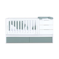 Lettino trasformabile 70x140 cm bianco/eucalipto · Sero More Eucalyptus K546-M7757