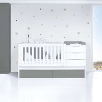 Lettino trasformabile 70x140 cm bianco/antracite · Sero More Antracita K546-M7758