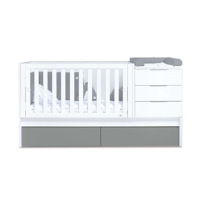 Lettino trasformabile 70x140 cm bianco/antracite · Sero More Antracita K546-M7758