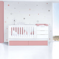 Lettino trasformabile 70x140 cm bianco/rosa · Sero More Quarzo K546-M7759