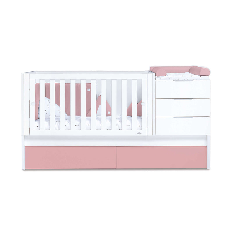 Lettino trasformabile 70x140 cm bianco/rosa · Sero More Quarzo K546-M7759