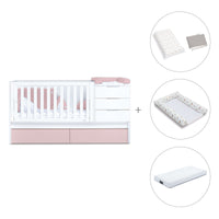 Lettino trasformabile 70x140 cm bianco/rosa chiaro · Sero More Flamingo K546-M7742