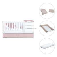 Lettino trasformabile 70x140 cm bianco/rosa chiaro · Sero More Flamingo K546-M7742