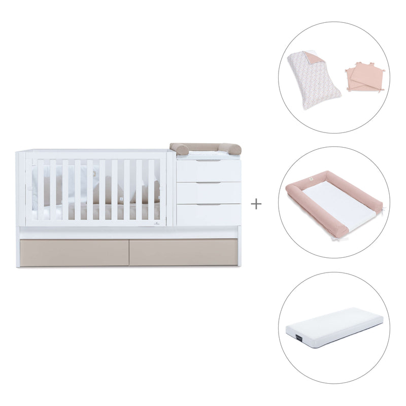 Lettino trasformabile 70x140 cm bianco/beige · Sero More K546-M7753