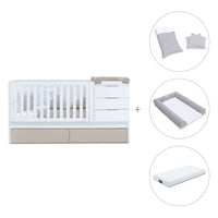 Lettino trasformabile 70x140 cm bianco/beige · Sero More K546-M7753