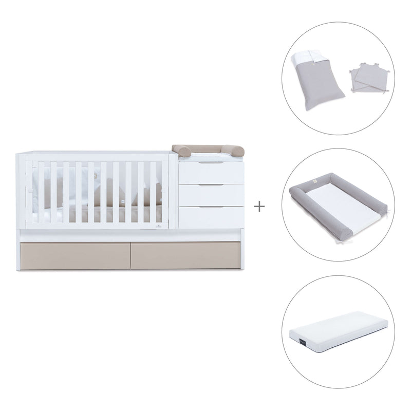 Lettino trasformabile 70x140 cm bianco/beige · Sero More K546-M7753