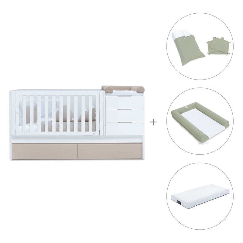 Lettino trasformabile 70x140 cm bianco/beige · Sero More K546-M7753