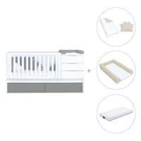 Lettino trasformabile 70x140 cm bianco/antracite · Sero More Antracita K546-M7758