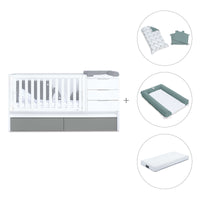 Lettino trasformabile 70x140 cm bianco/antracite · Sero More Antracita K546-M7758