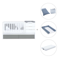 Lettino trasformabile 70x140 cm bianco/antracite · Sero More Antracita K546-M7758