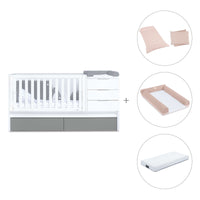 Lettino trasformabile 70x140 cm bianco/antracite · Sero More Antracita K546-M7758