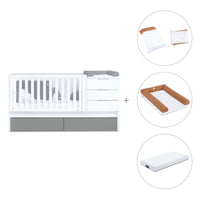 Lettino trasformabile 70x140 cm bianco/antracite · Sero More Antracita K546-M7758