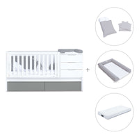 Lettino trasformabile 70x140 cm bianco/antracite · Sero More Antracita K546-M7758