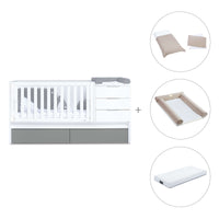 Lettino trasformabile 70x140 cm bianco/antracite · Sero More Antracita K546-M7758