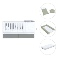 Lettino trasformabile 70x140 cm bianco/antracite · Sero More Antracita K546-M7758