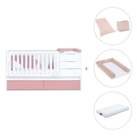 Lettino trasformabile 70x140 cm bianco/rosa · Sero More Quarzo K546-M7759