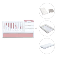 Lettino trasformabile 70x140 cm bianco/rosa · Sero More Quarzo K546-M7759